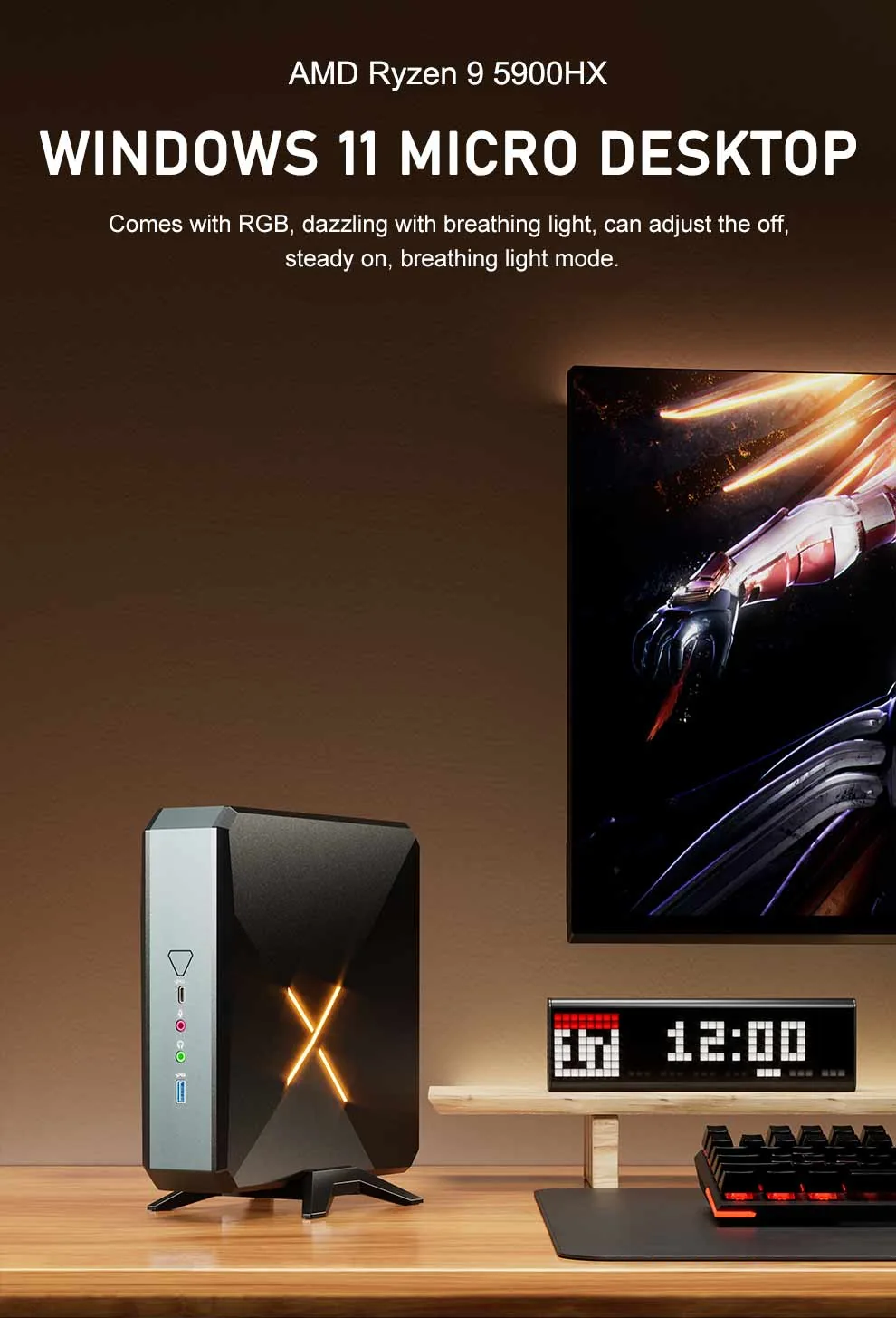 A5 Ryzen 9 RGB Gaming Mini PC detail section