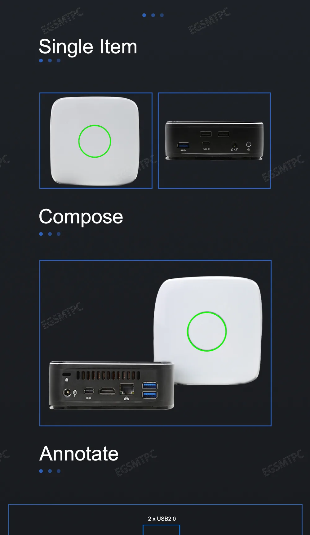 F1 Compact Office Mini PC detail section