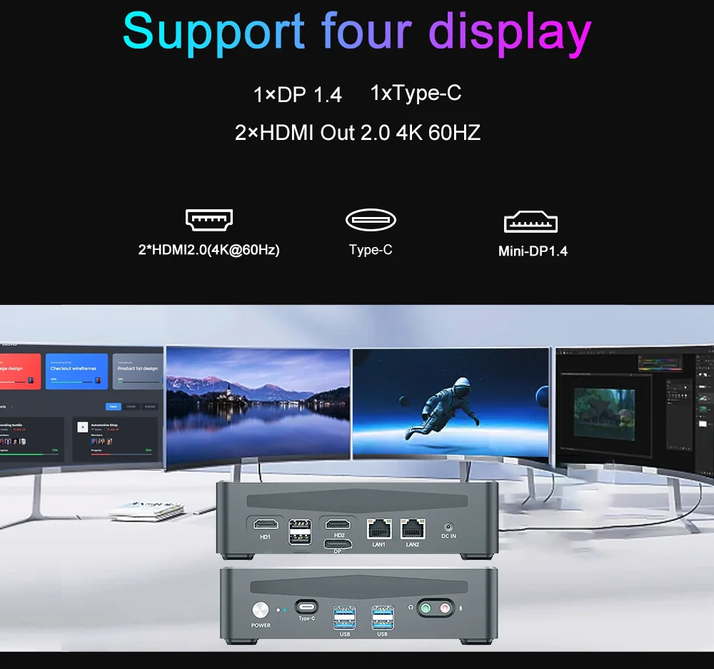 F9 Quad-Display 2.5G Mini PC detail section