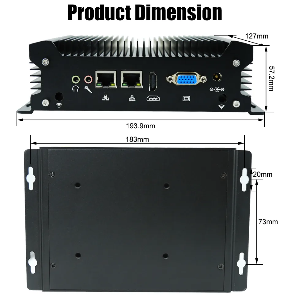 G12 Fanless Industrial Mini PC detail section