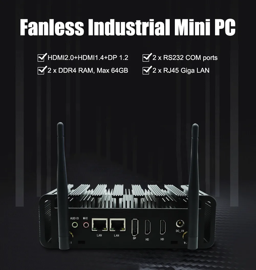 M8A Fanless Industrial Mini PC detail section